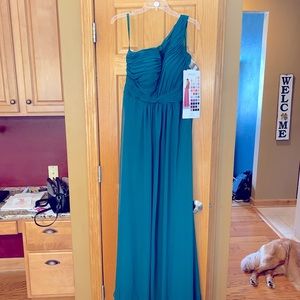 Morilee one-shoulder bridesmaids dress